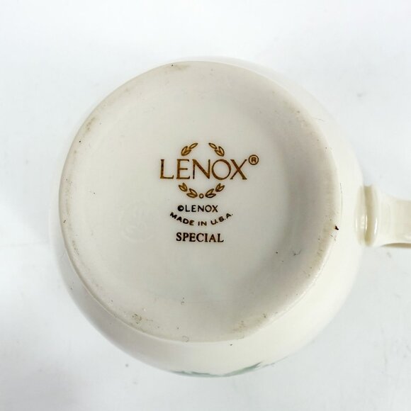 Lenox Holiday Presidential Creamer Holly Motif Ivory Gold Trim Made In USA - Picture 6 of 6
